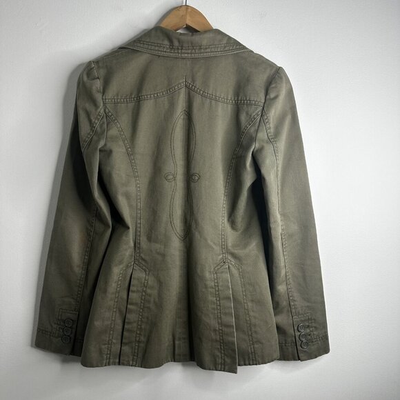 H&M Blazer Jacket Womens 6 Embroidered Western Pockets Utility Military Gorpcore - Picture 10 of 15